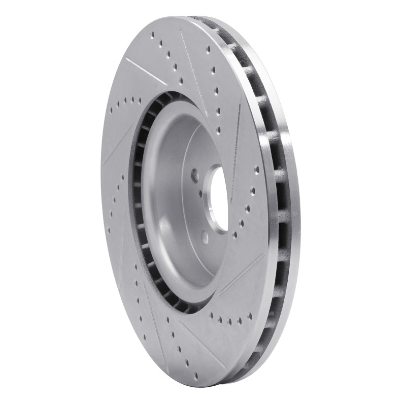 Subaru BRZ Brake Rotor (1) - Front Left - R1 Concepts - Drilled & Slotted - Silver - `03-`25